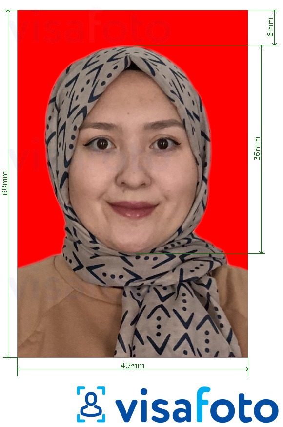 Пример фото на визу в Индонезию